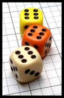 Dice : Dice - 6D Pipped - Group Yellow Orange and Ivory from Swag Bag - Gen Con Aug 2016